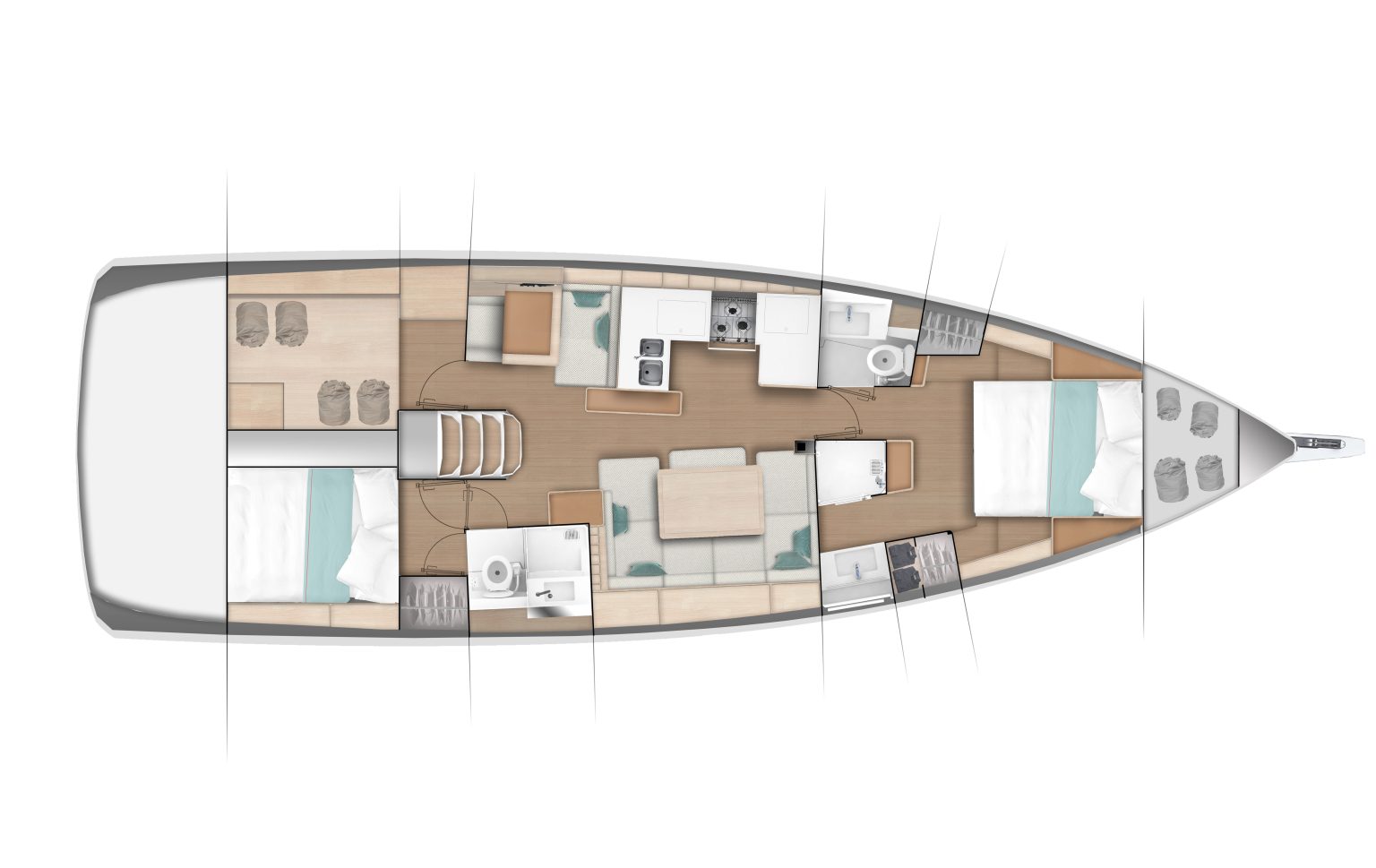 Sun Odyssey 490 2 Cabins / 2 TWC / 1 Storage