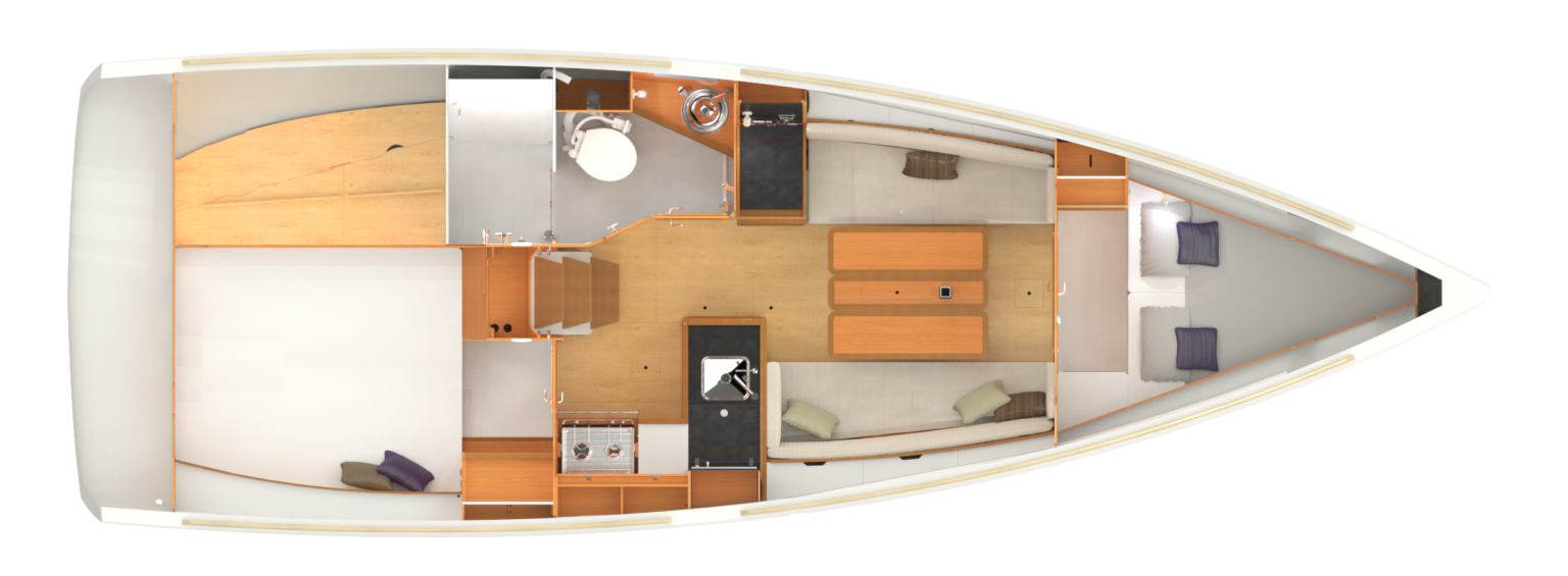 Sun Odyssey 349 2 cabin layout