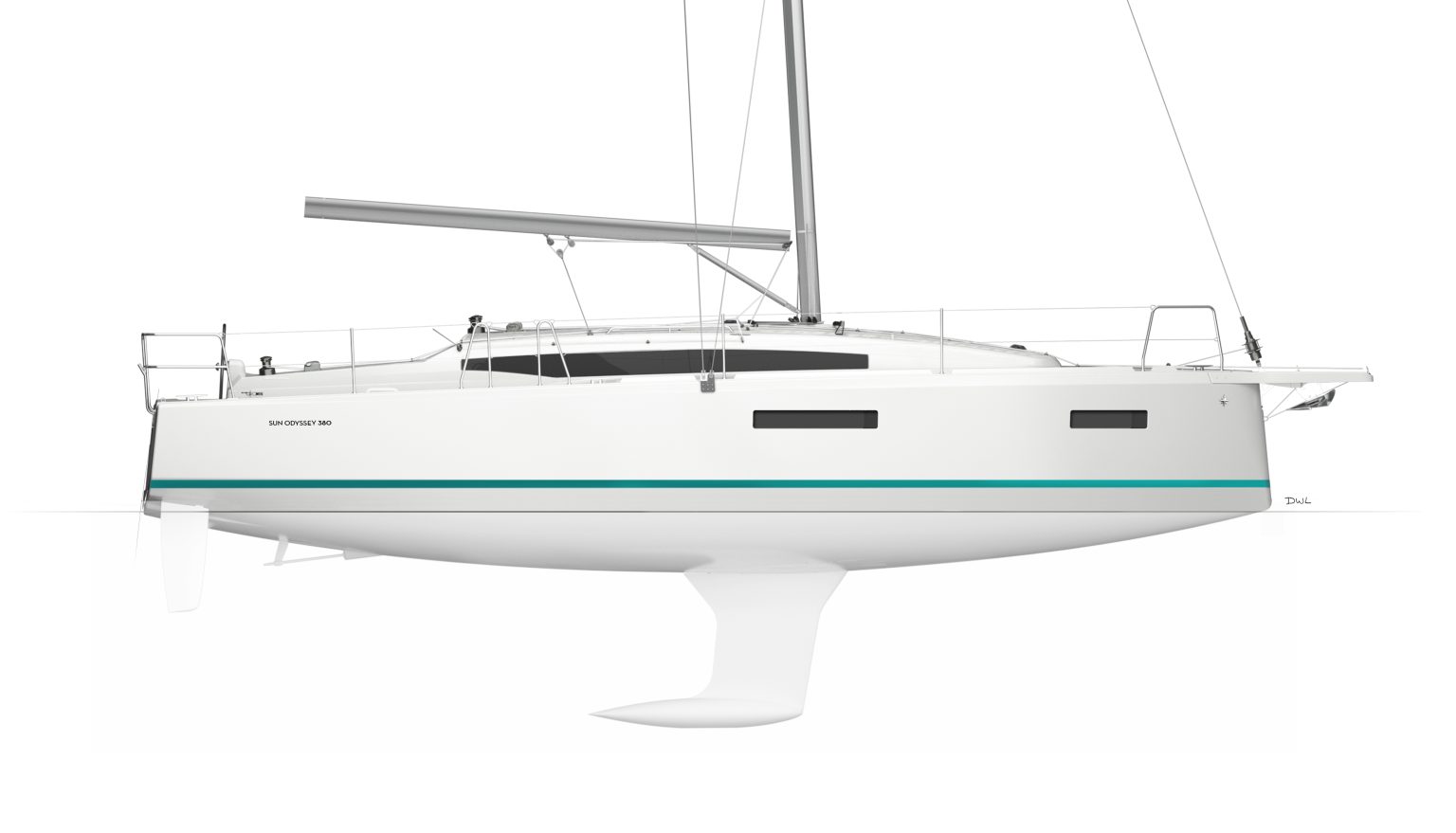 Sun Odyssey 380 Silhouette deep draft keel