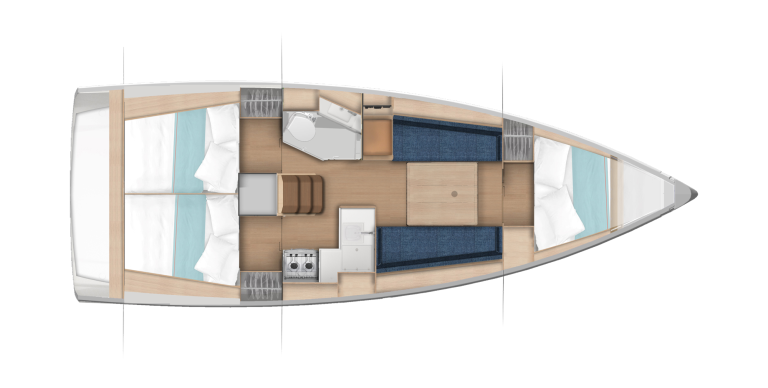Sun Odyssey 350 3 Cabins / 1 Head / Chart table
