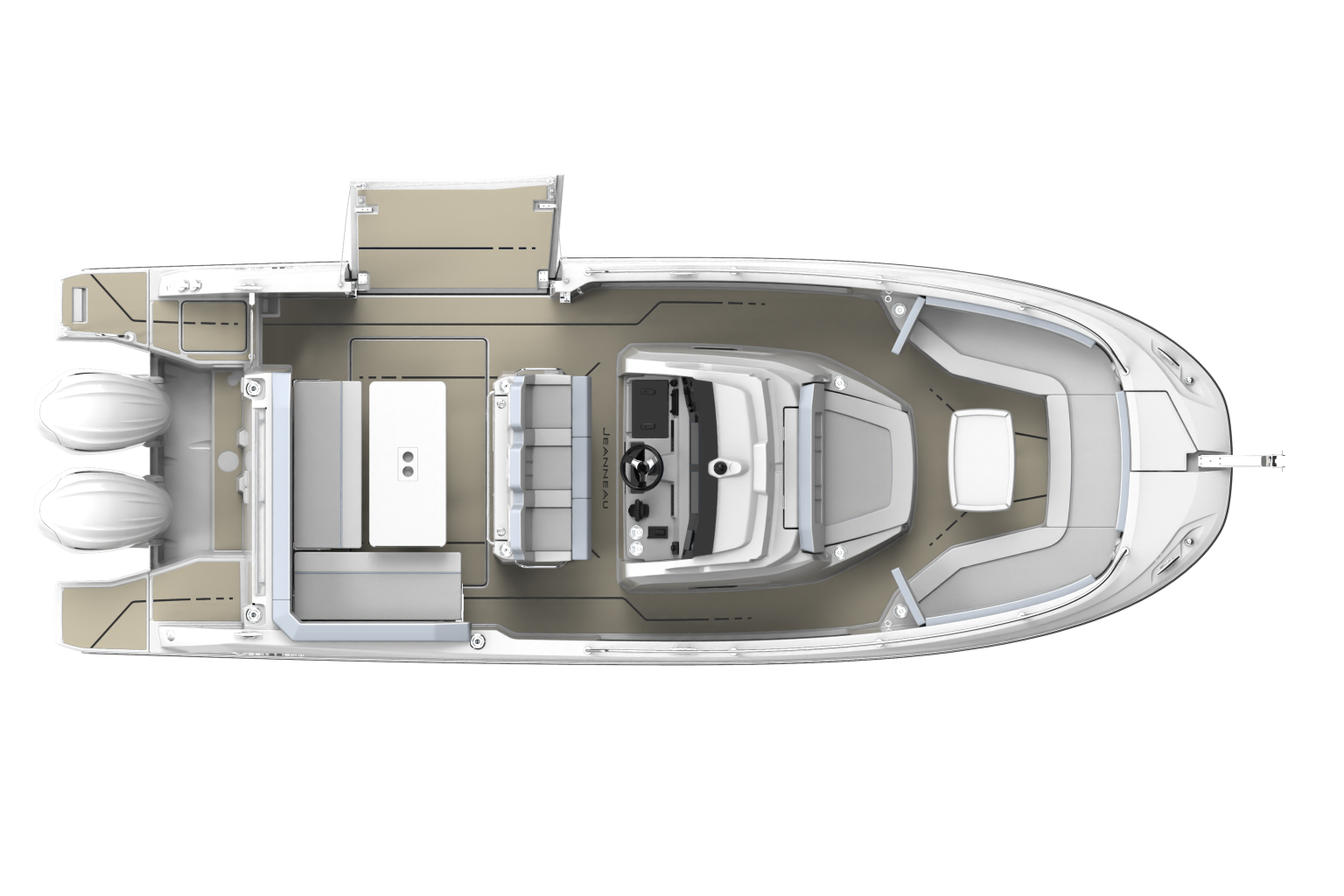 Cap Camarat 9.0 CC Serie 2 deck with opened platform render