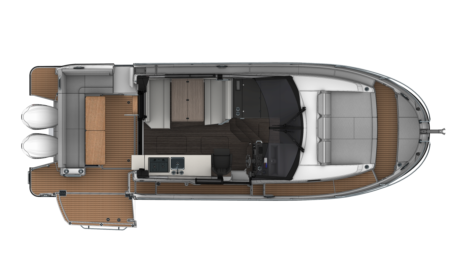 Merry Fisher 1095 Coupe Serie 2 Cockpit side terrace layout