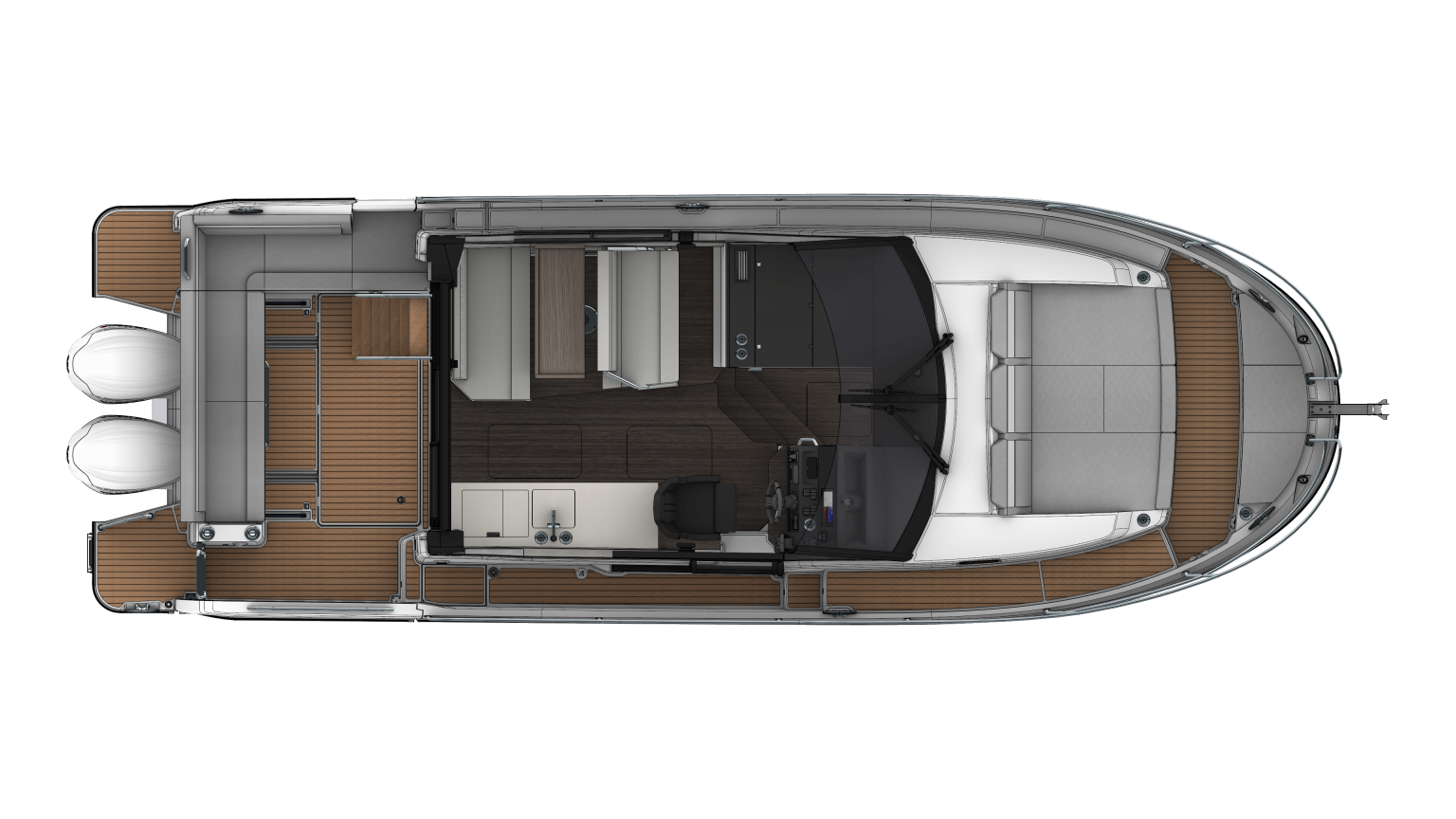 Merry Fisher 1095 Fly Serie 2 / Cockpit + Wheelhouse + Sun lounge layout
